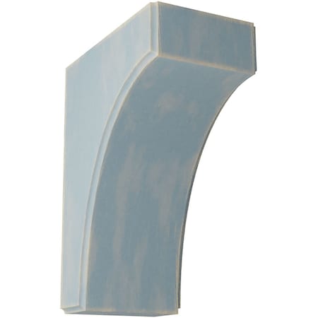 Ekena Millwork 3 1/2"W x 6"D x 8"H Clarksville Wood Vintage Decor Bracket, Driftwood Blue BKTWD04X06X08CVBU